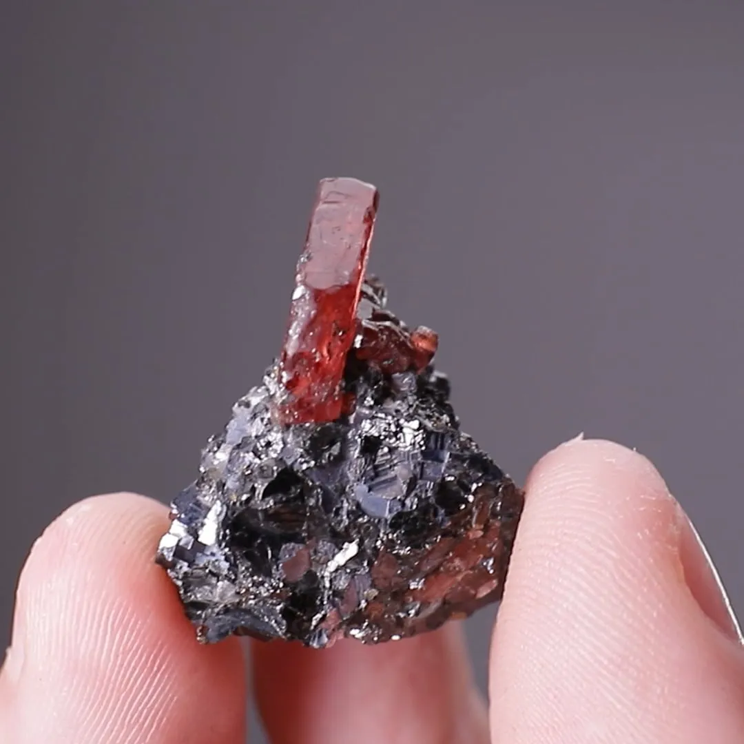 Rhodonite with Galena - image 2