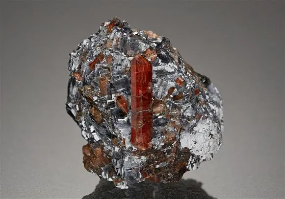 Rhodonite with Galena - image 1