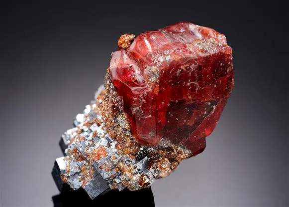Rhodonite with Galena image