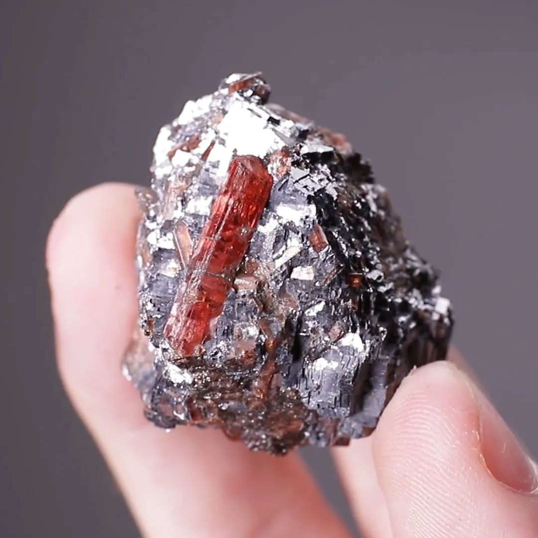 Rhodonite with Galena - image 2