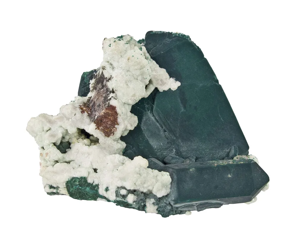 Rosasite After Malachite After Azurite With Smithsonite and Cerussite image