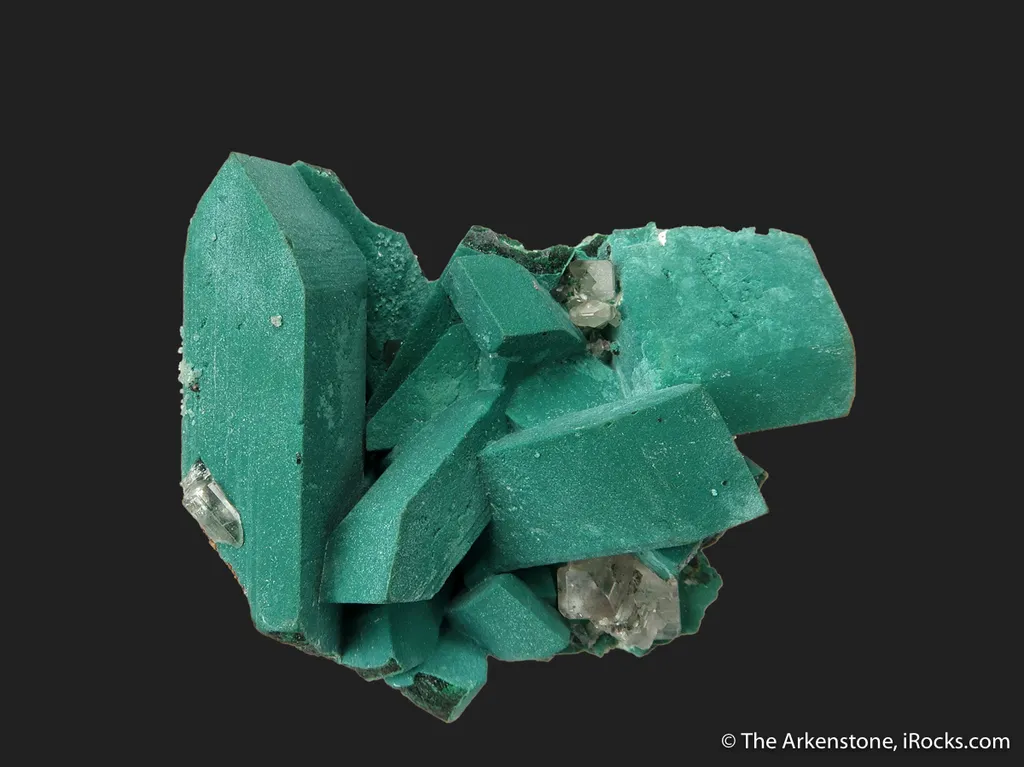 Rosasite after Malachite ps. Azurite, with Cerussite image