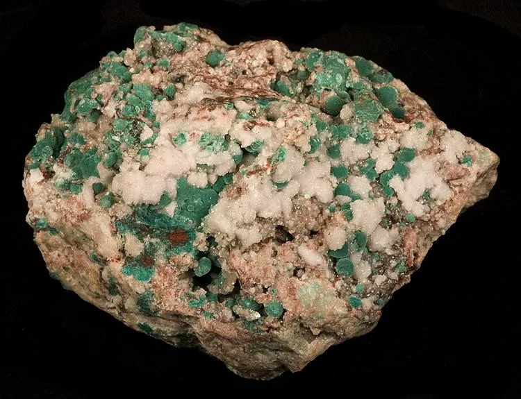 Rosasite, Calcite image