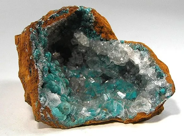 Rosasite, Calcite image