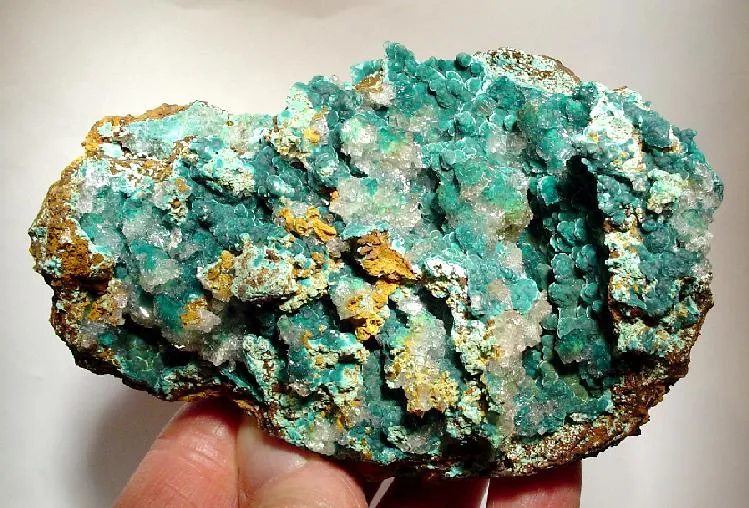 Rosasite, Calcite image