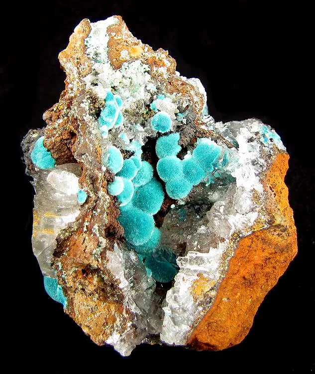 Rosasite, Calcite image