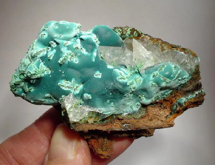 Rosasite, Calcite image