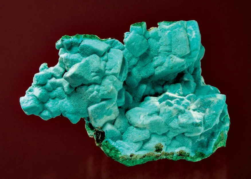 Rosasite, Malachite (pseudomorph after Azurite) image