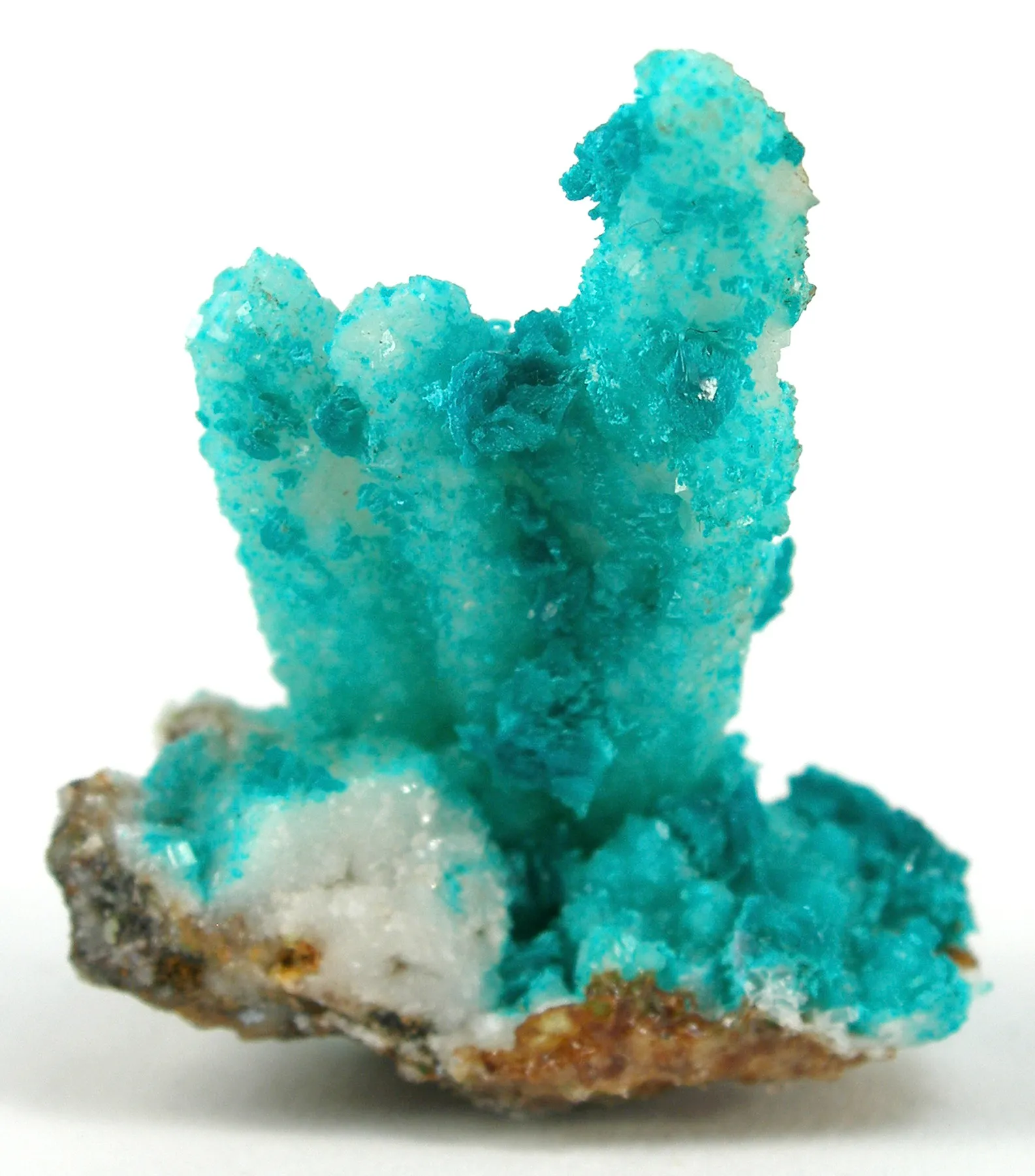 Rosasite on Calcite - image 1
