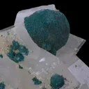 Rosasite on Calcite - image 1