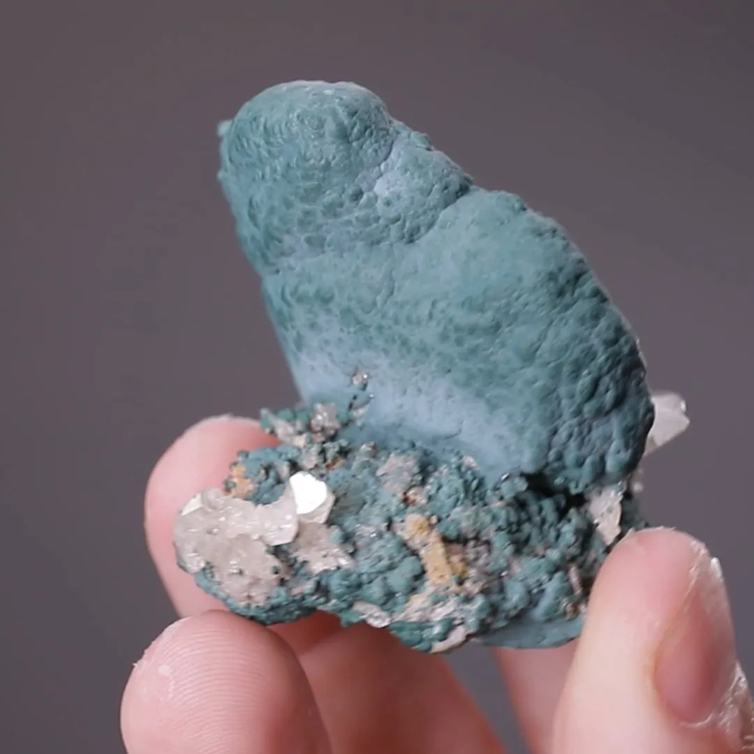 Rosasite ps. after Cerussite with Cerussite - image 2