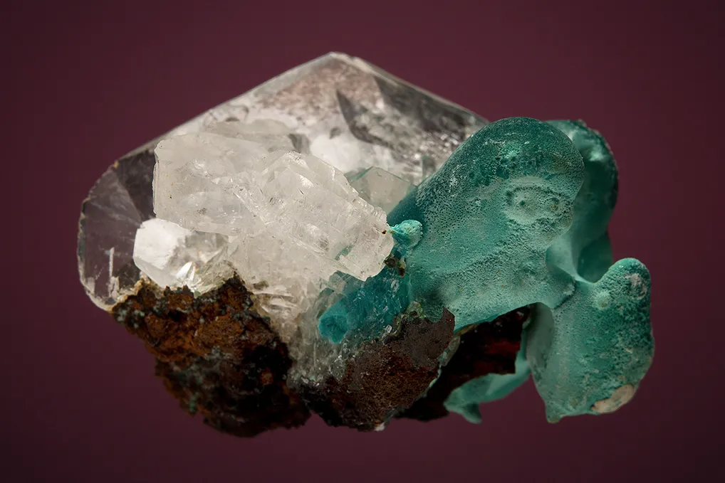 Rosasite with Calcite - image 2