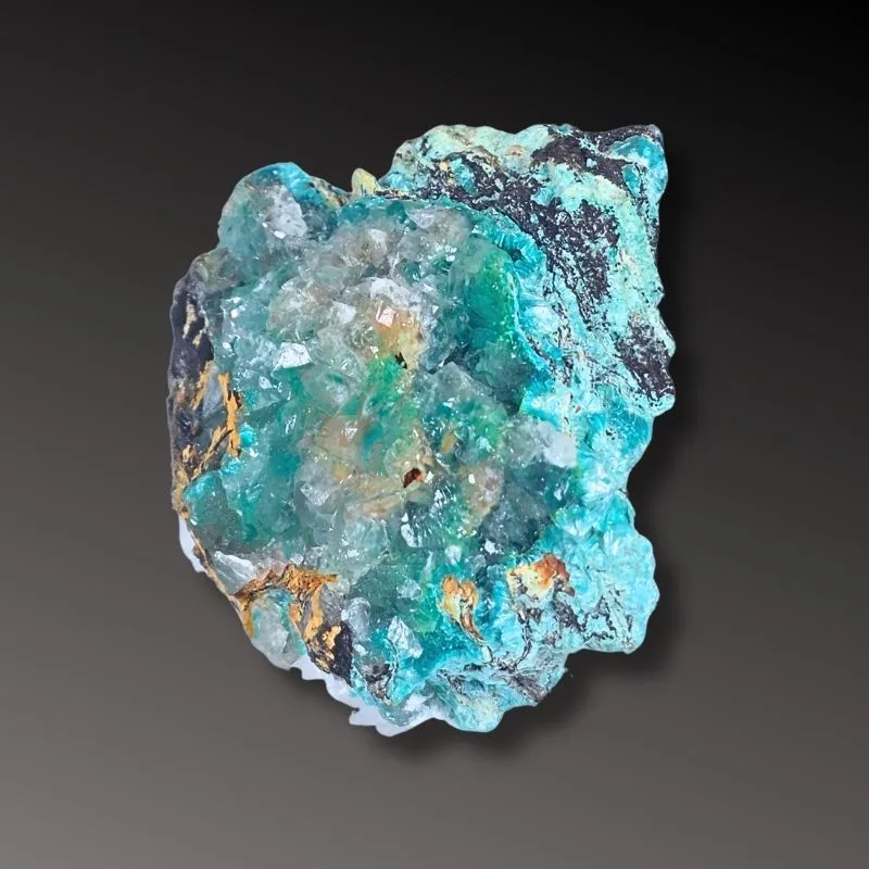 Rosasite with Smithsonite from Mexico, Durango, Mapimí, Ojuela Mine image
