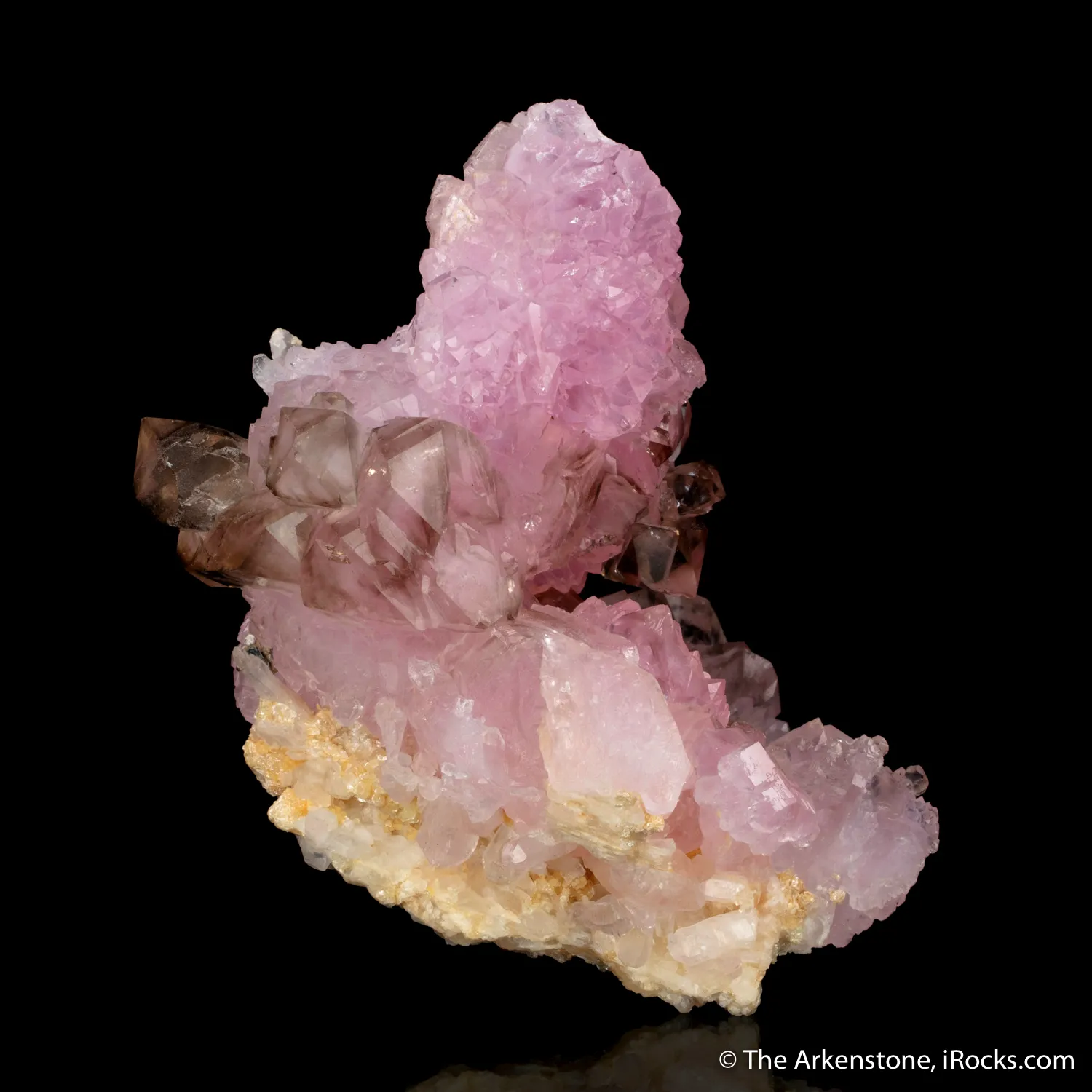 Rose Quartz and Smoky Quartz on Quartz - image 2