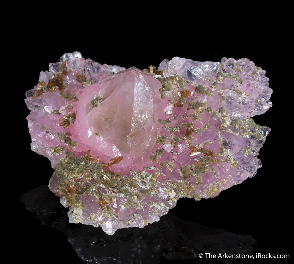 Rose Quartz, Eosphorite, Zanazziite  (illustrated) image