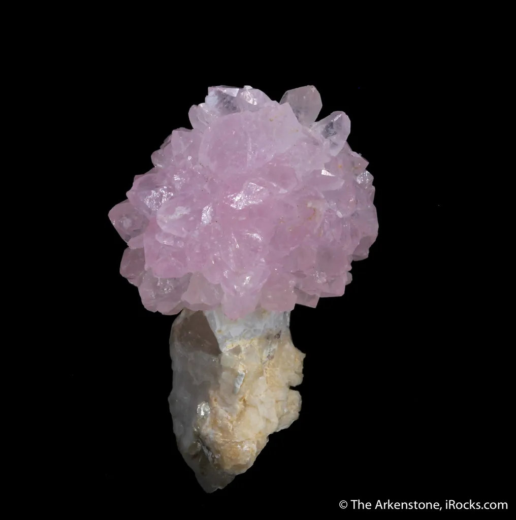 Rose Quartz flower atop Quartz  (illustrated) image