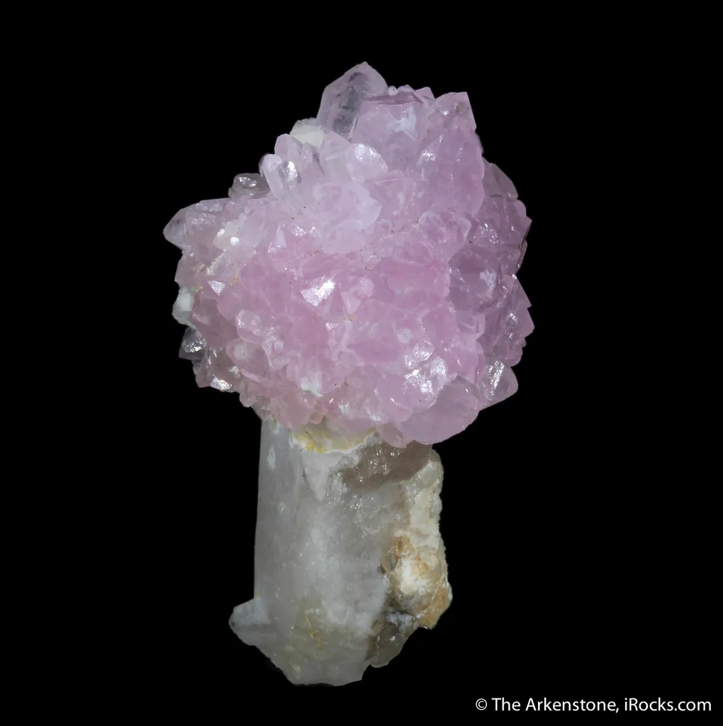 Rose Quartz flower atop Quartz (illustrated) - image 3
