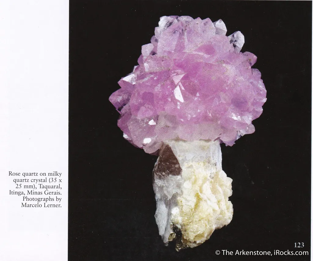 Rose Quartz flower atop Quartz (illustrated) - image 4