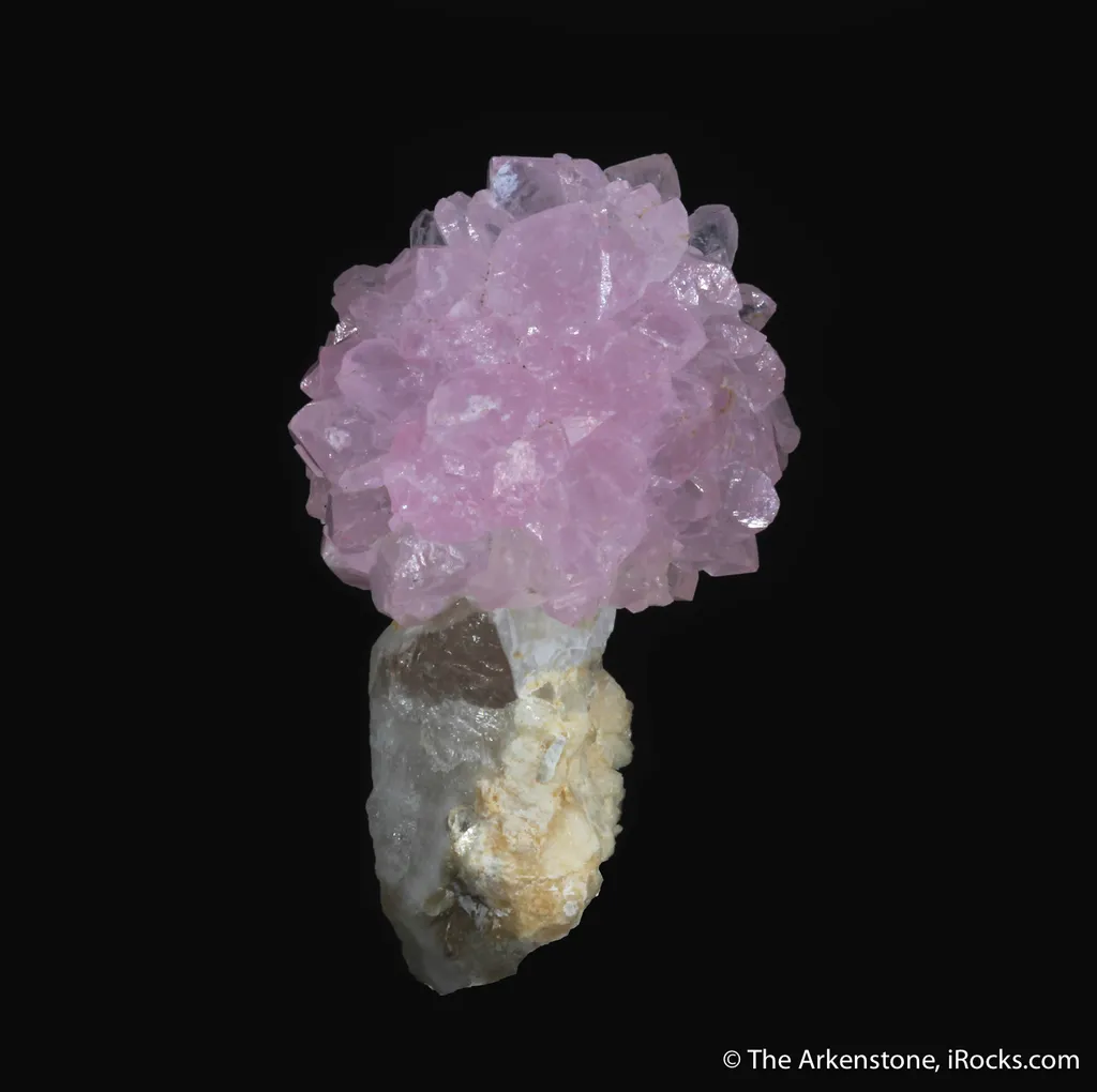 Rose Quartz flower atop Quartz (illustrated) - image 2