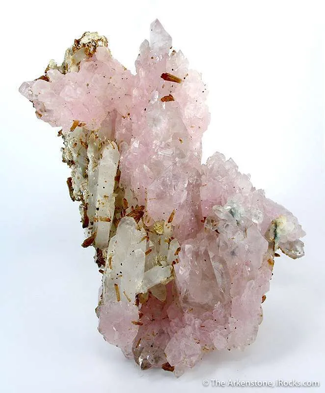 Rose Quartz on Quartz With Eosphorite - image 1