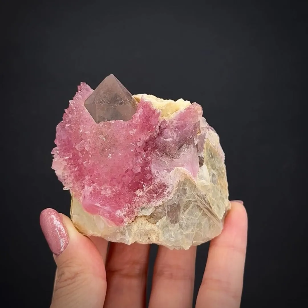 Rose Quartz on Quartz with Muscovite - image 2