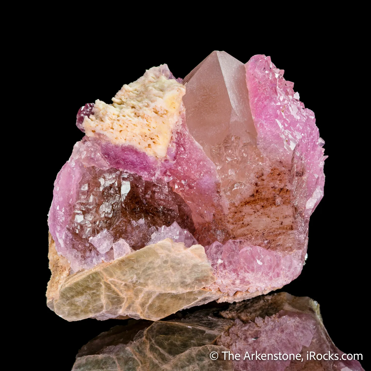 Rose Quartz on Quartz with Muscovite - image 4