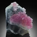 Rose quartz & smoky quartz on elbaite - image 1
