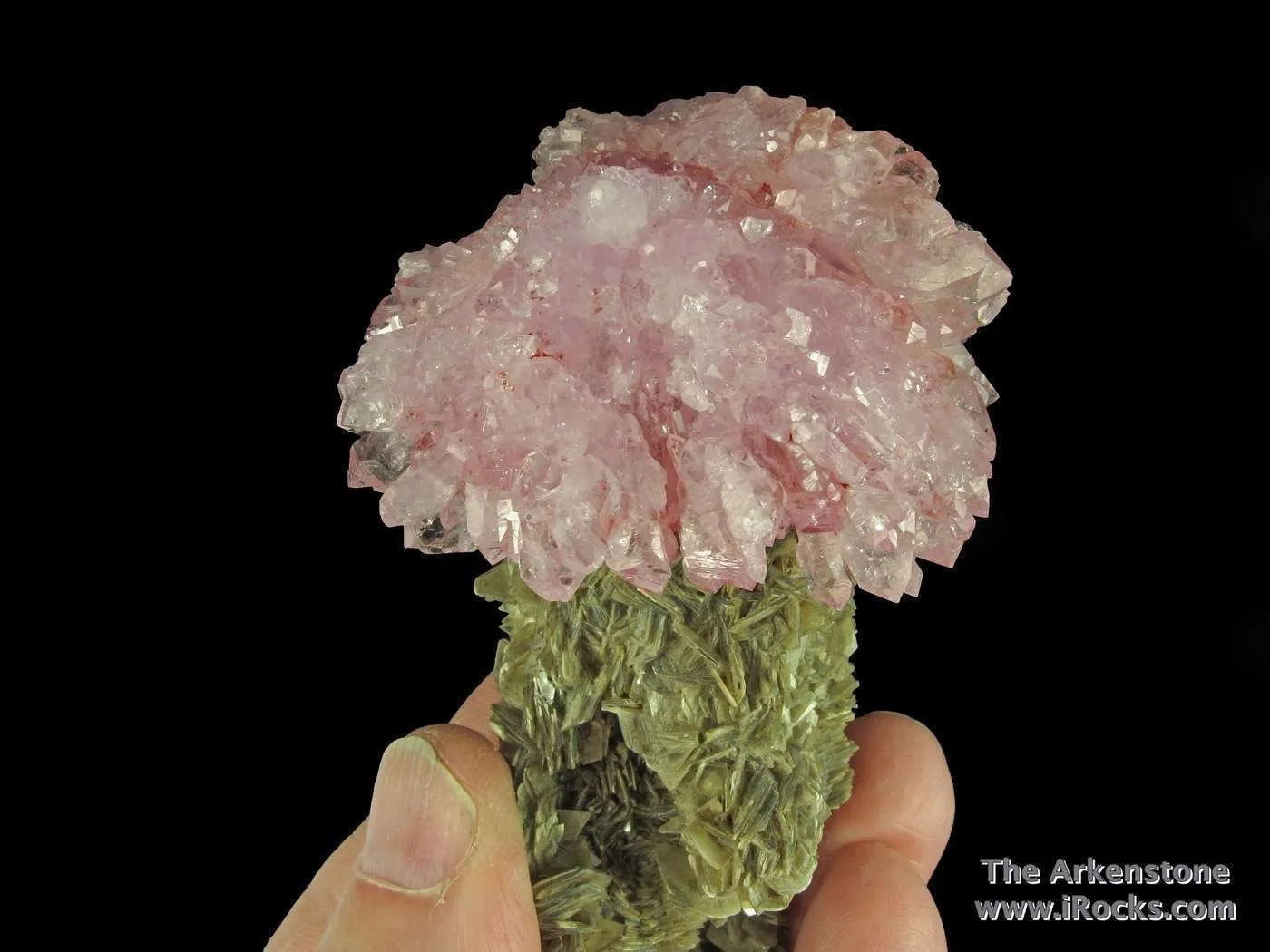 Rose Quartz with Muscovite ps. Tourmaline - image 4