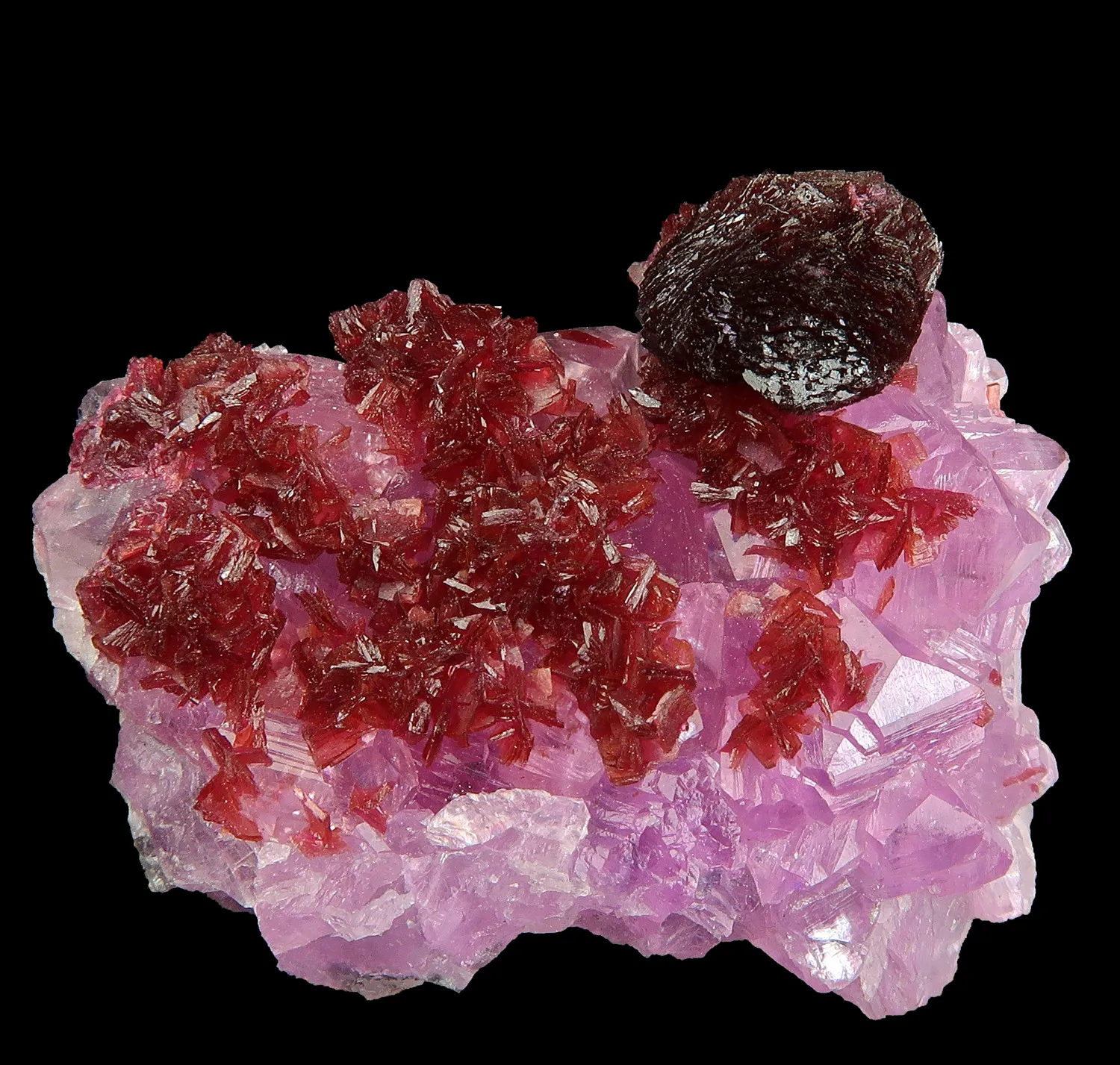 Roselite on Cobaltocalcite - image 1