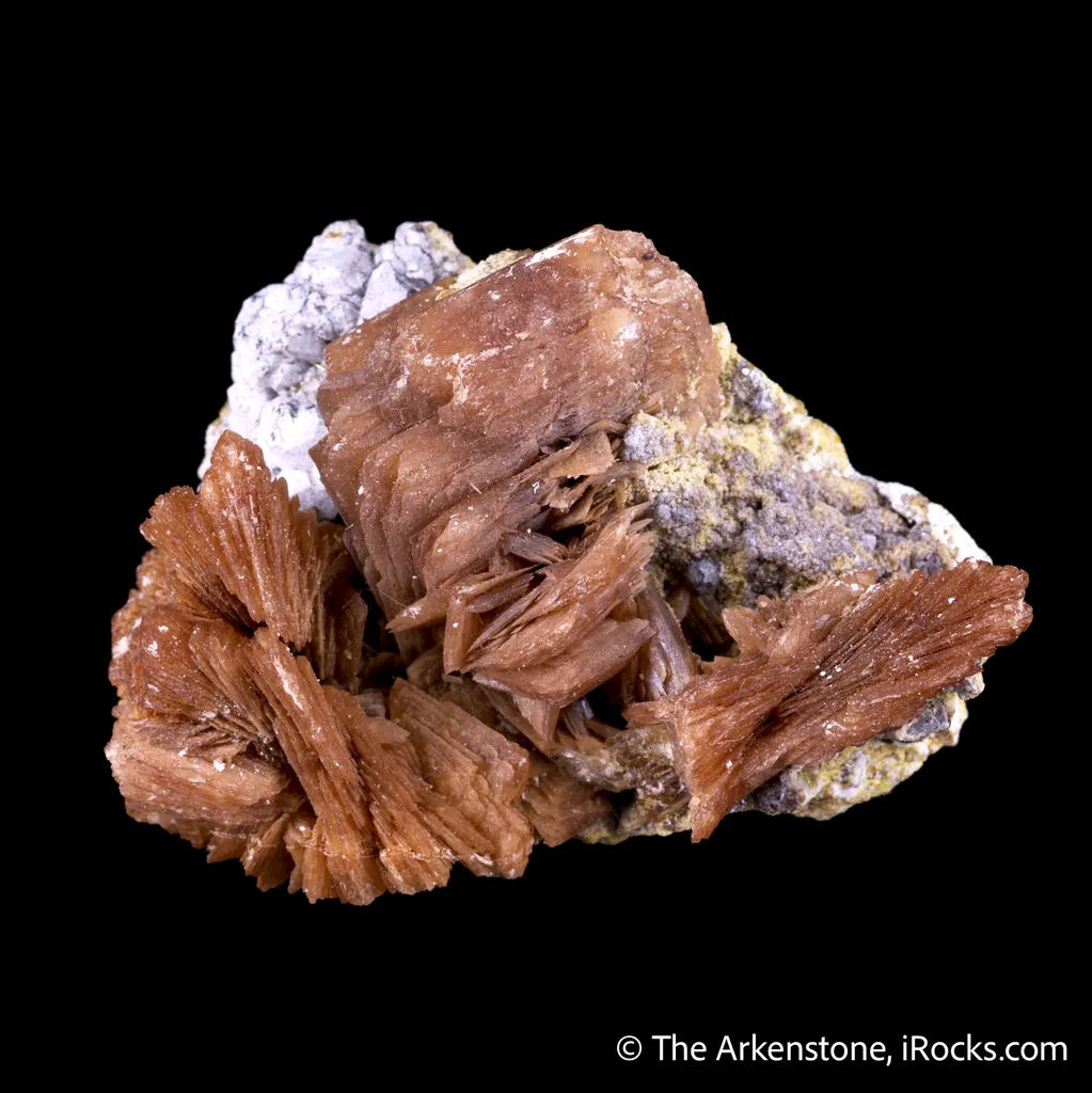 Roweite with Olshanskyite on Calcite image