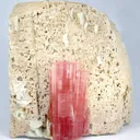 Rubellite on Feldspar - image 1
