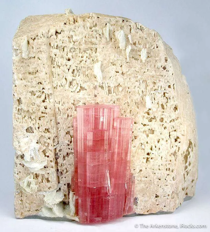 Rubellite on Feldspar - image 1