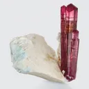 Rubellite Tourmaline on Feldspar, Malkhan Pegmatite Field, Russia - image 1
