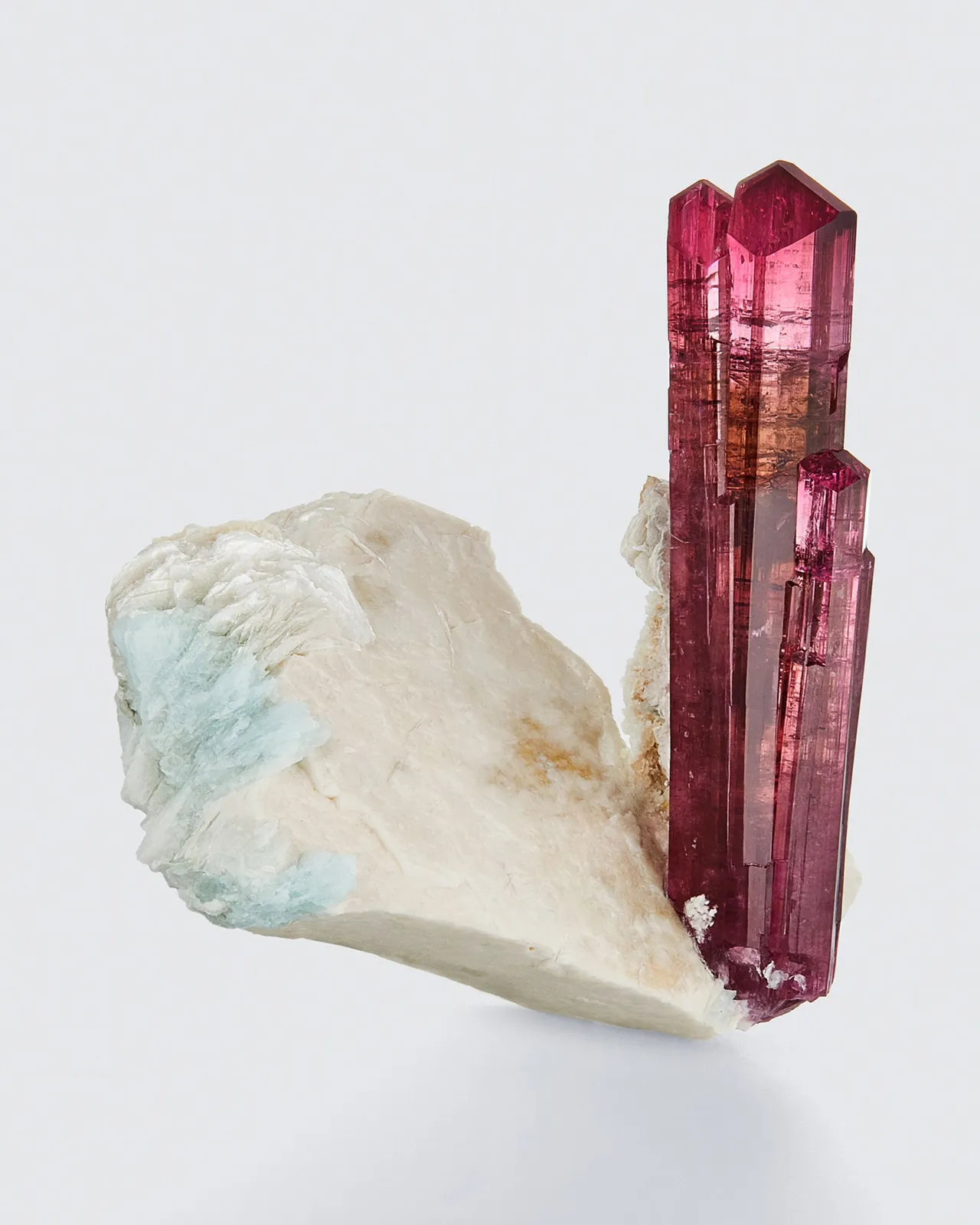 Rubellite Tourmaline on Feldspar, Malkhan Pegmatite Field, Russia - image 1