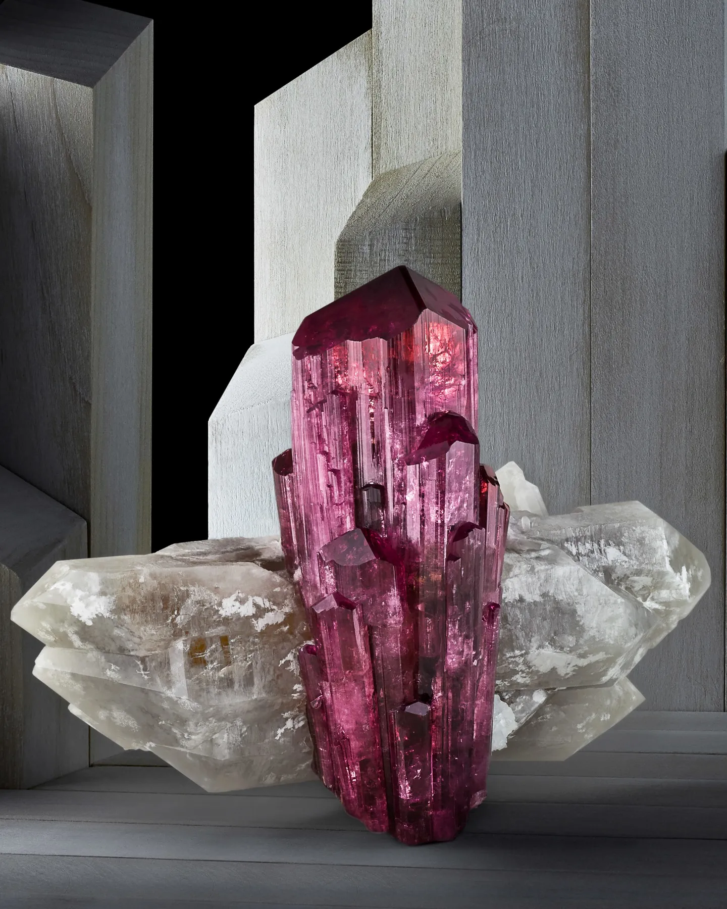 Rubellite Tourmaline on Quartz, Russia - image 1