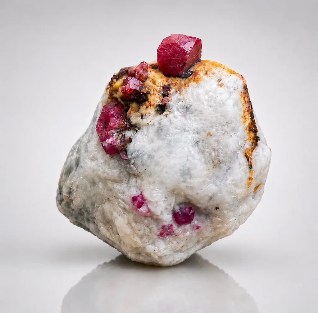Ruby from Afghanistan, Kabul, Jegdalek ruby deposit image