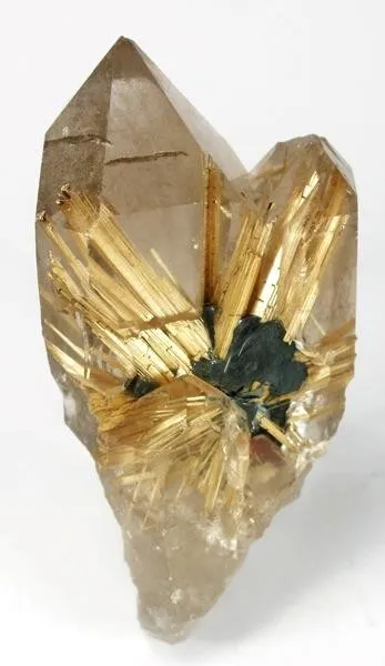 Rutile, Hematite, Quartz (Var: Smoky Quartz) image