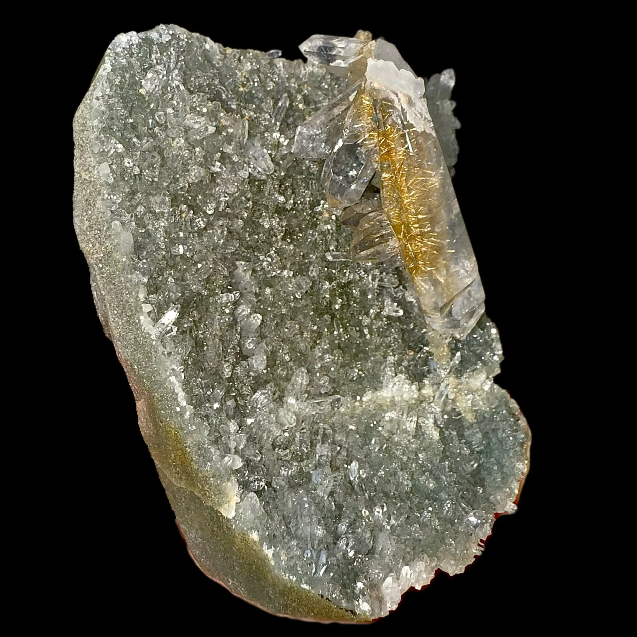 Rutile in Clear Quartz on Chlorite | SELF STANDING | High Quality Mineral | Indian Mineral | Superb Minerals | Collectors Piece - image 6