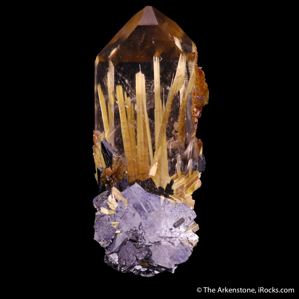 Rutile in Quartz, on Hematite image