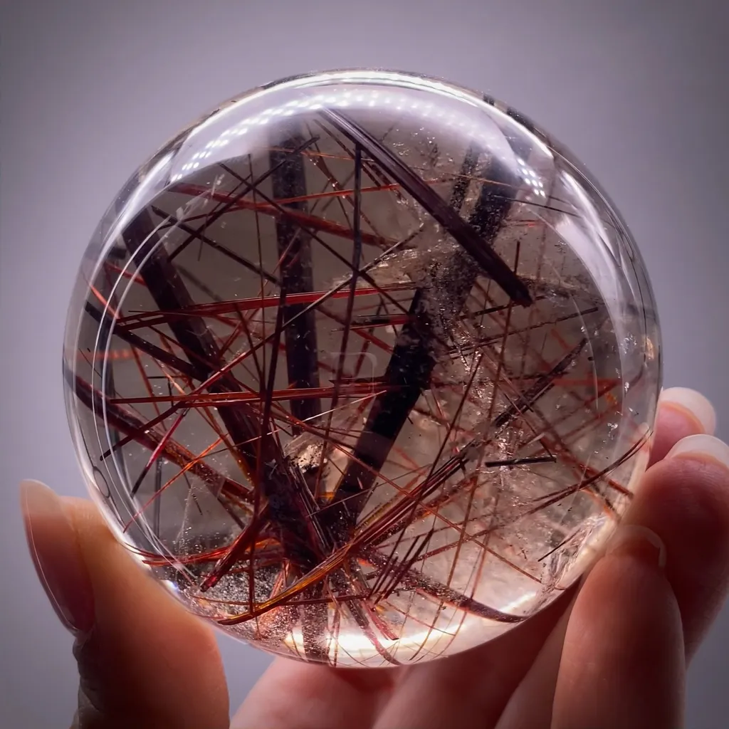 Rutile inclusions in Quartz image