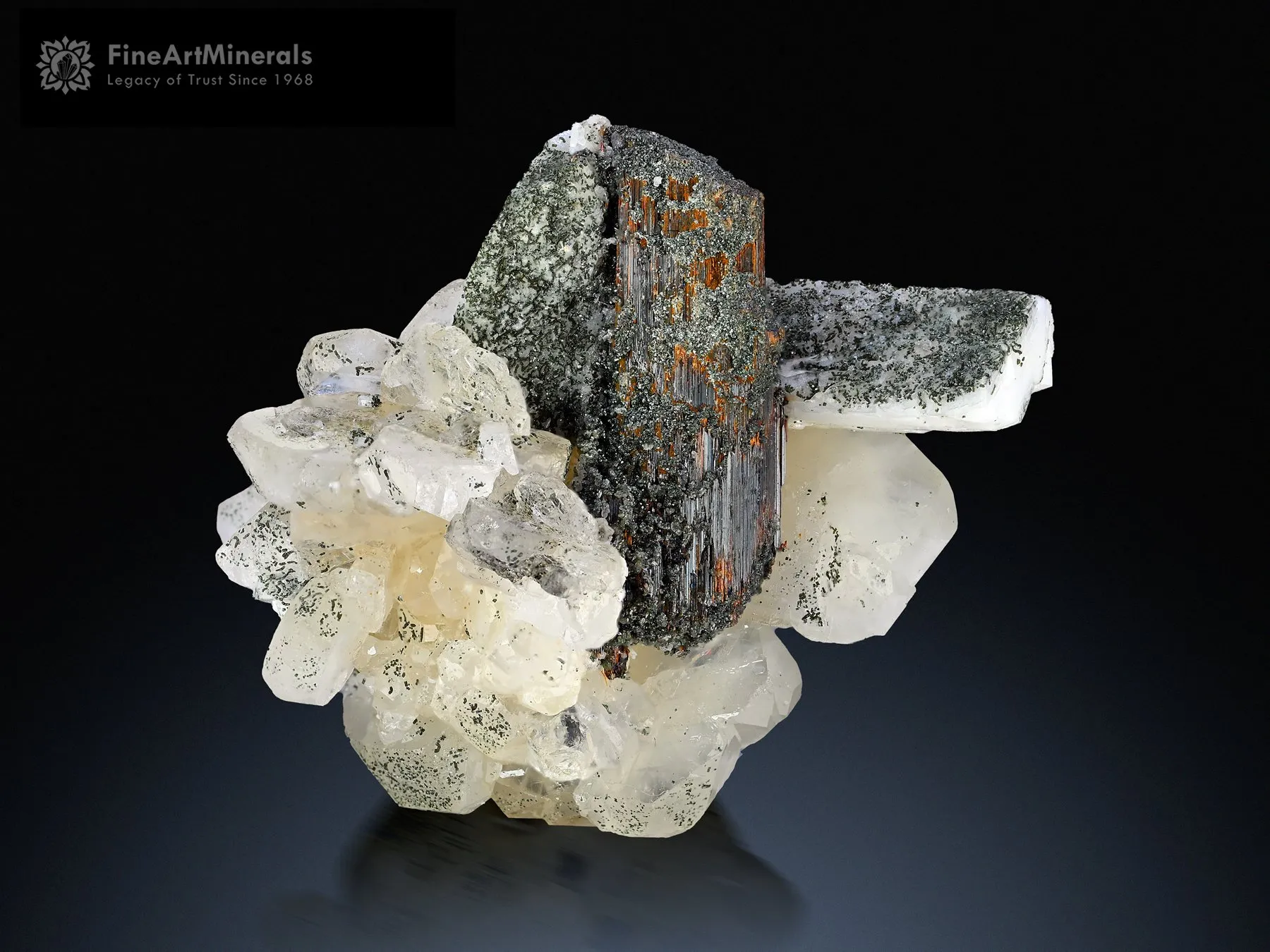 Rutile on Apatite with Feldspar and Hematite spray from Skardu Pakistan - image 3