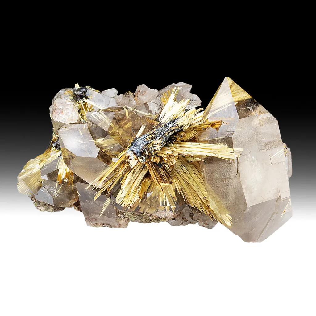 Rutile with Quartz, Hematite image