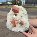 Salmon-Pink Heulandite on Apophyllite Matrix – Indian Zeolite Mineral Specimen from Jalgaon - image 2