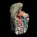 Salmon Red - Heulandite Clusters on Sparkling Grey Chalcedony Geode Matrix – Rare Indian Zeolite Mineral Specimen from Jalgaon - image 7