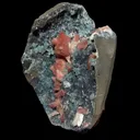 Salmon Red - Heulandite Clusters on Sparkling Grey Chalcedony Geode Matrix – Rare Indian Zeolite Mineral Specimen from Jalgaon - image 3