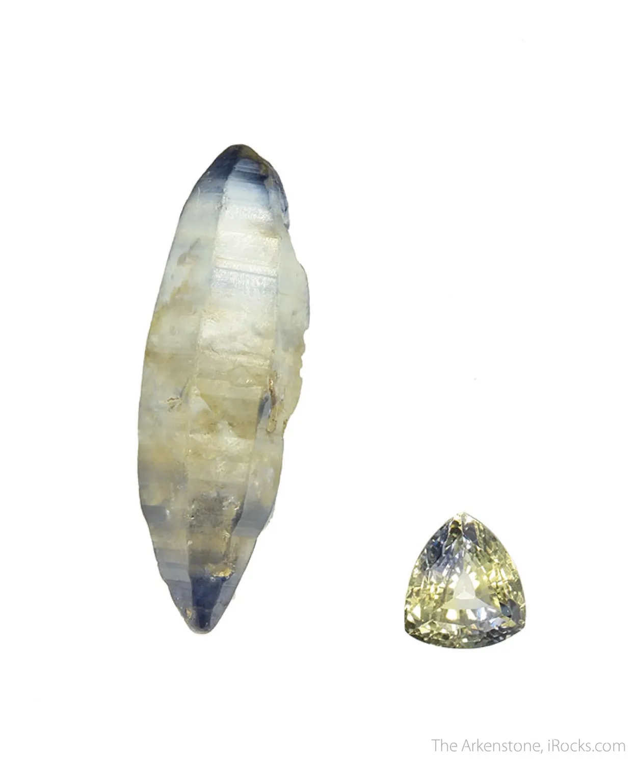 Sapphire (bicolor) (rough and cut set) - image 1