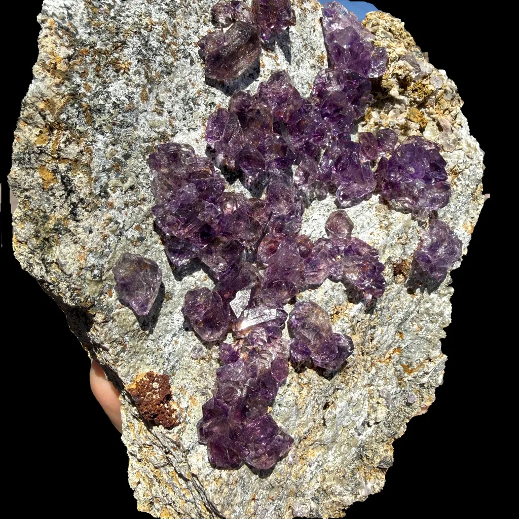 Scepter Amethyst Cluster on Matrix – Natural Purple Crystal Specimen from Karur, India DKT121 - image 6