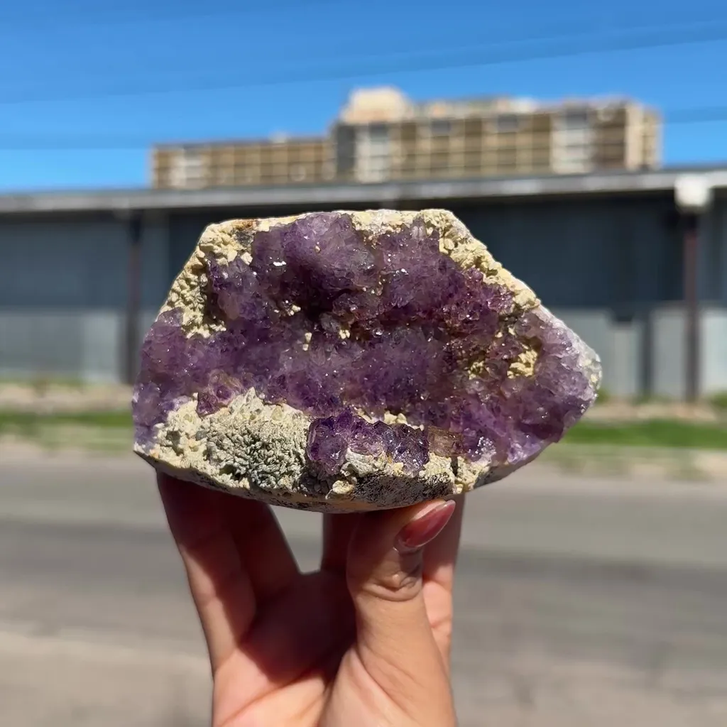 Scepter Amethyst Cluster on Matrix – Natural Purple Crystal Specimen from Karur, India DKT74 - image 2