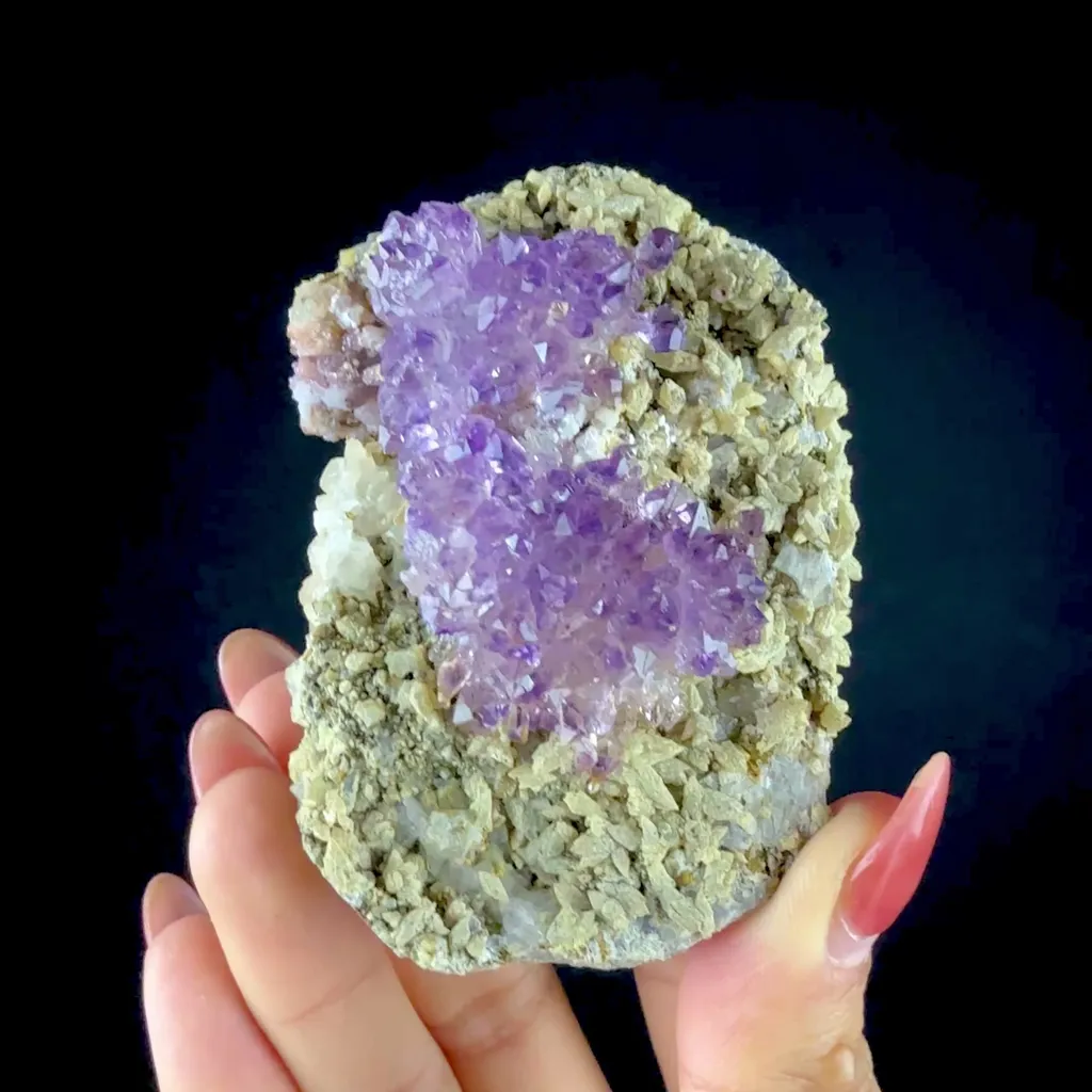 Scepter Amethyst Cluster on Matrix – Natural Purple Crystal Specimen from Karur, India DKT86 - image 2