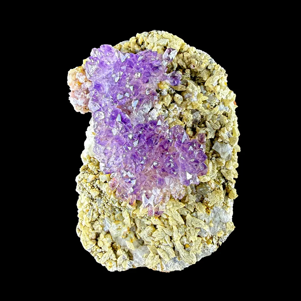 Scepter Amethyst Cluster on Matrix – Natural Purple Crystal Specimen from Karur, India DKT86 image